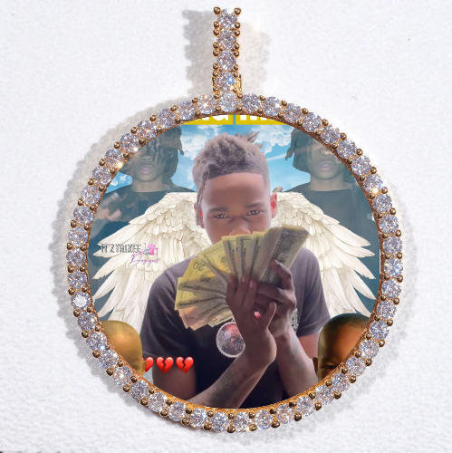 LARGE 3D CIRCLE CUSTOM PICTURE PENDANT