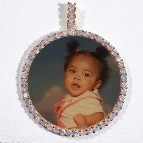 LARGE 3D CIRCLE CUSTOM PICTURE PENDANT