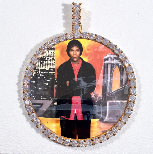 LARGE 3D CIRCLE CUSTOM PICTURE PENDANT