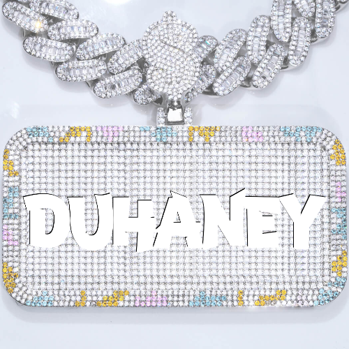 CUSTOM LETTER NECKLACE 3D COLORFUL SQUARE