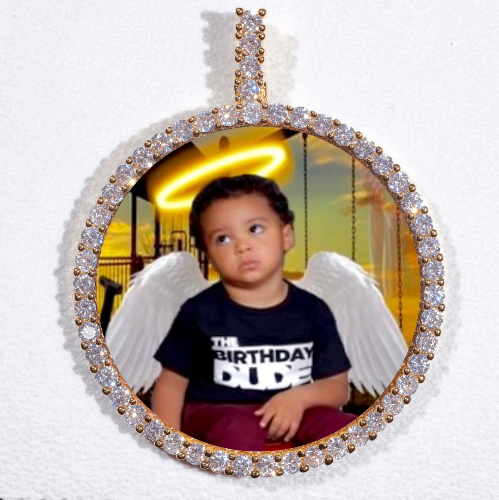 LARGE 3D CIRCLE CUSTOM PICTURE PENDANT