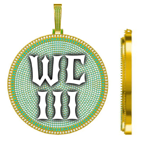 CUSTOM LETTER NECKLACE 3D BIG DISC
