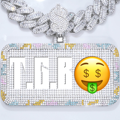 CUSTOM LETTER NECKLACE 3D COLORFUL SQUARE