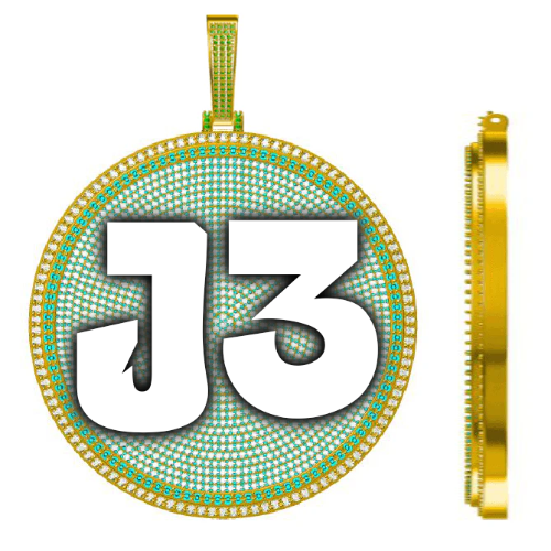 CUSTOM LETTER NECKLACE 3D BIG DISC