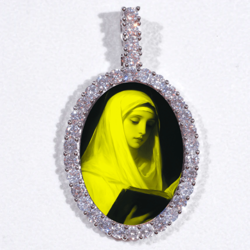 Large 3D Oval Custom Picture Pendant