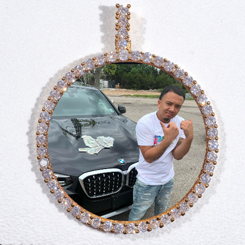 LARGE 3D CIRCLE CUSTOM PICTURE PENDANT