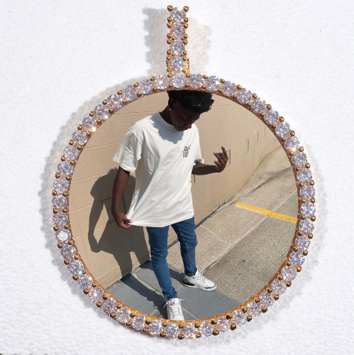 LARGE 3D CIRCLE CUSTOM PICTURE PENDANT