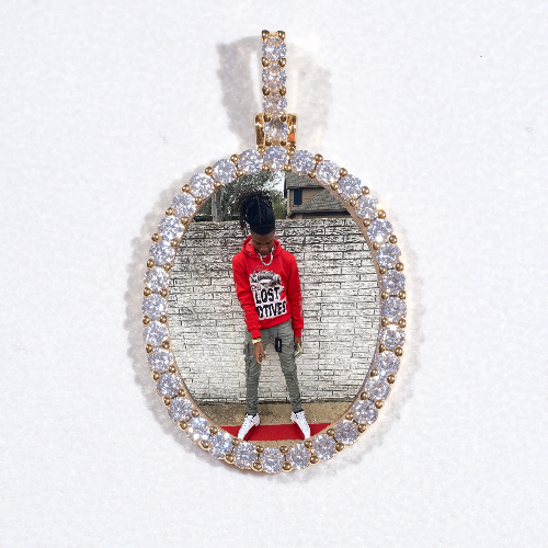 3D Oval Custom Picture Pendant