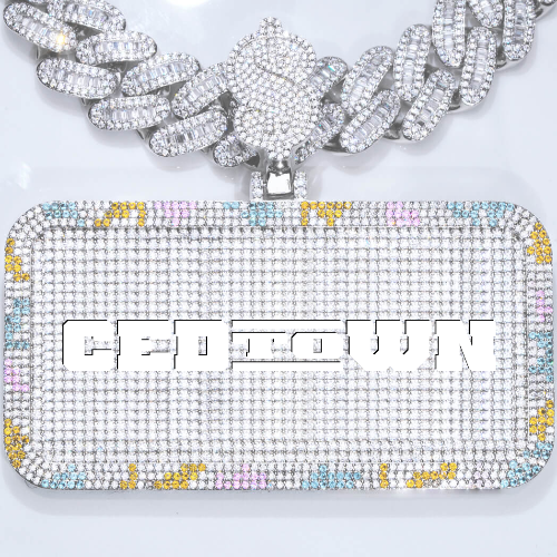 CUSTOM LETTER NECKLACE 3D COLORFUL SQUARE