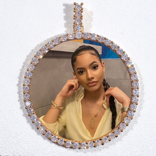 LARGE 3D CIRCLE CUSTOM PICTURE PENDANT