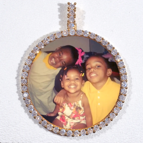 LARGE 3D CIRCLE CUSTOM PICTURE PENDANT