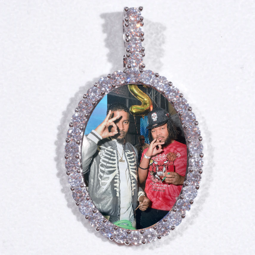 Large 3D Oval Custom Picture Pendant