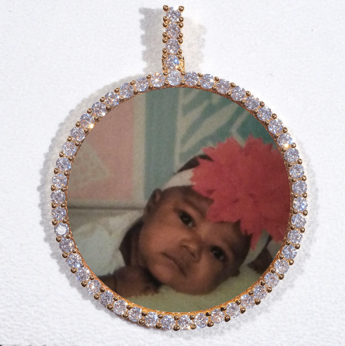 LARGE 3D CIRCLE CUSTOM PICTURE PENDANT