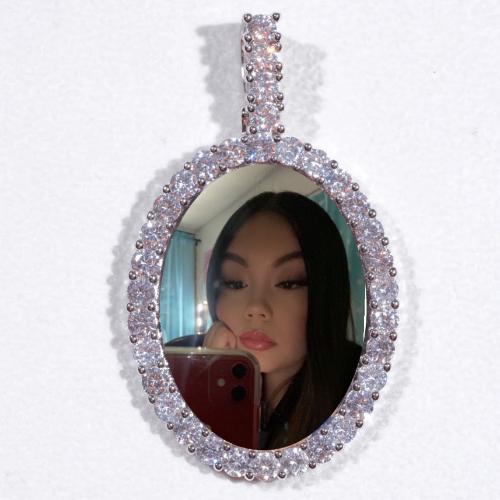 Large 3D Oval Custom Picture Pendant