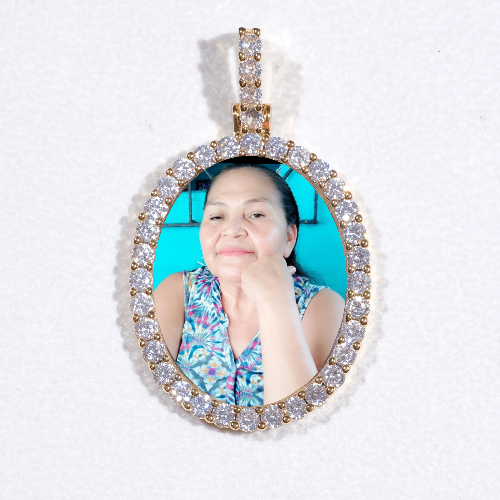 3D Oval Custom Picture Pendant