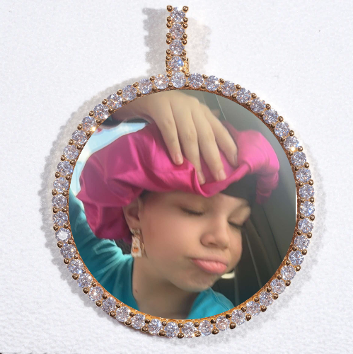 LARGE 3D CIRCLE CUSTOM PICTURE PENDANT