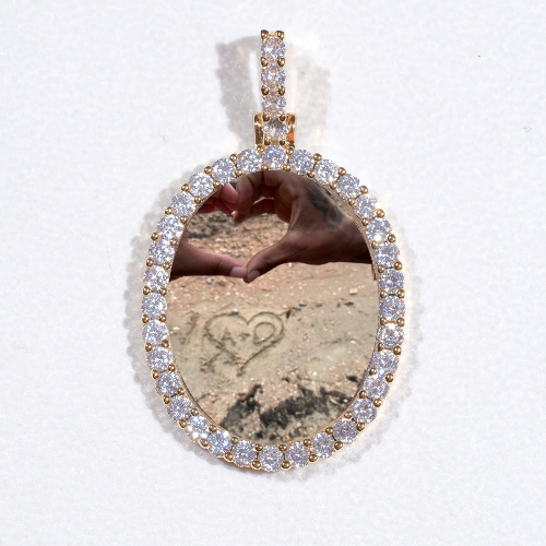 3D Oval Custom Picture Pendant