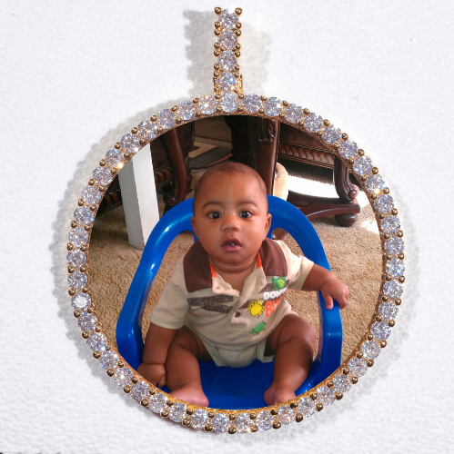 LARGE 3D CIRCLE CUSTOM PICTURE PENDANT