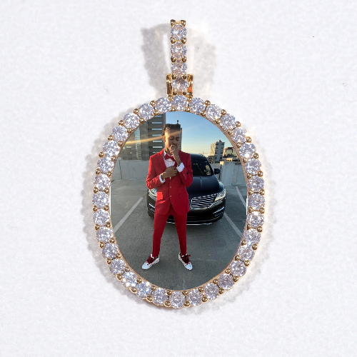 3D Oval Custom Picture Pendant