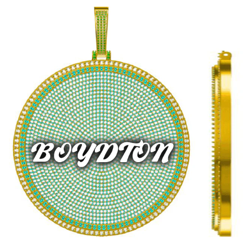 CUSTOM LETTER NECKLACE 3D BIG DISC