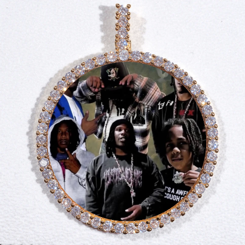 LARGE 3D CIRCLE CUSTOM PICTURE PENDANT