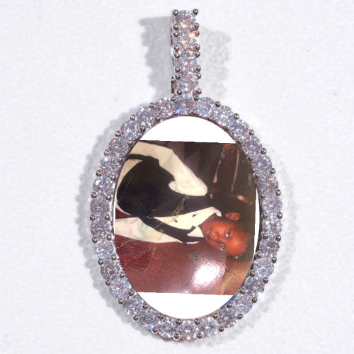 Large 3D Oval Custom Picture Pendant