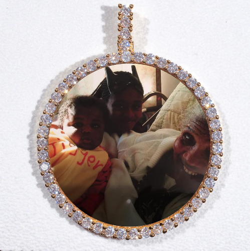 LARGE 3D CIRCLE CUSTOM PICTURE PENDANT
