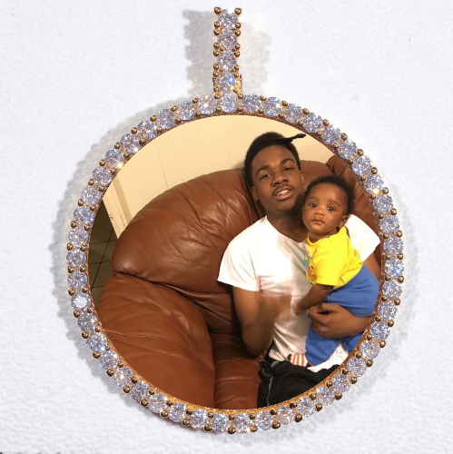 LARGE 3D CIRCLE CUSTOM PICTURE PENDANT
