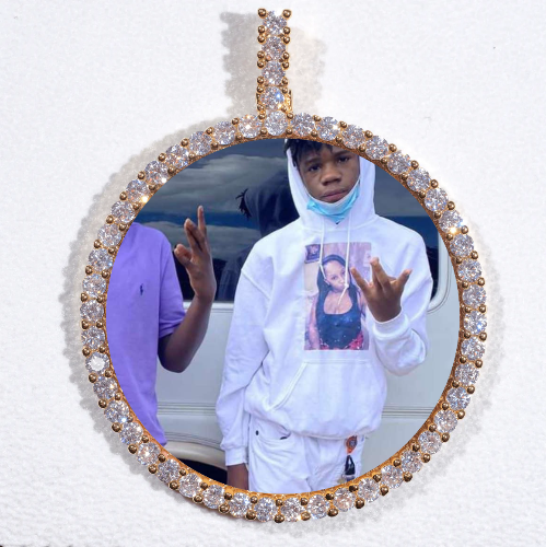 LARGE 3D CIRCLE CUSTOM PICTURE PENDANT