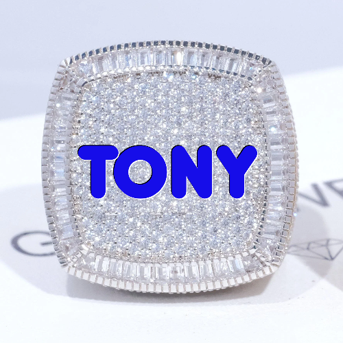 CUSTOM LETTER 3D ICED RING