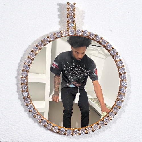 LARGE 3D CIRCLE CUSTOM PICTURE PENDANT