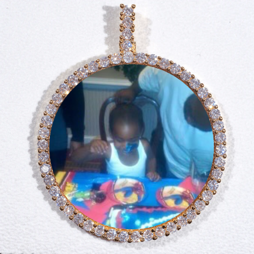 LARGE 3D CIRCLE CUSTOM PICTURE PENDANT