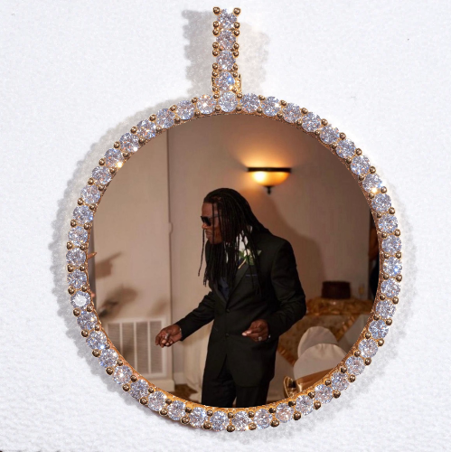 LARGE 3D CIRCLE CUSTOM PICTURE PENDANT