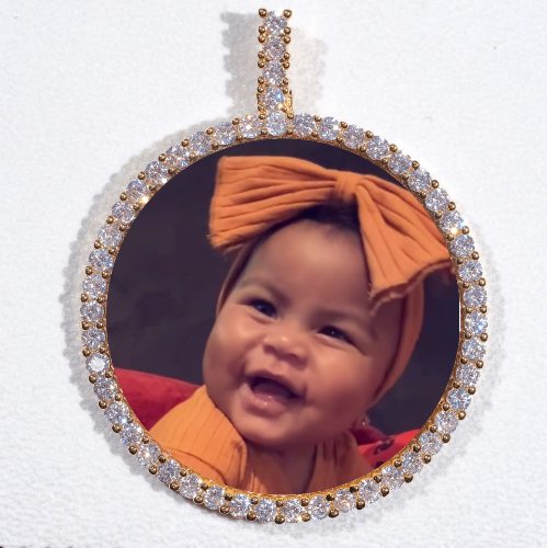 LARGE 3D CIRCLE CUSTOM PICTURE PENDANT