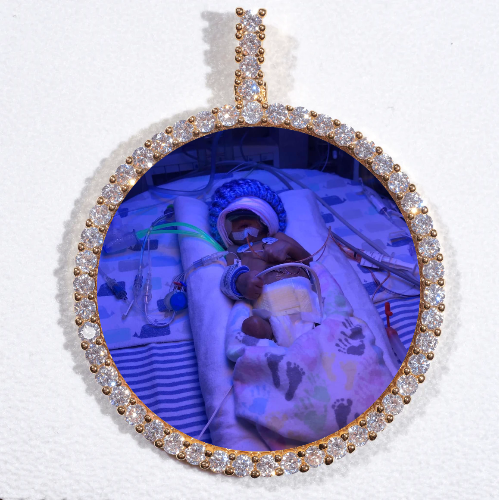LARGE 3D CIRCLE CUSTOM PICTURE PENDANT