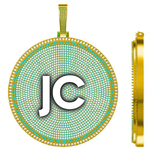 CUSTOM LETTER NECKLACE 3D BIG DISC