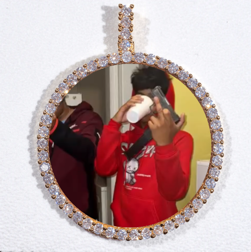 LARGE 3D CIRCLE CUSTOM PICTURE PENDANT