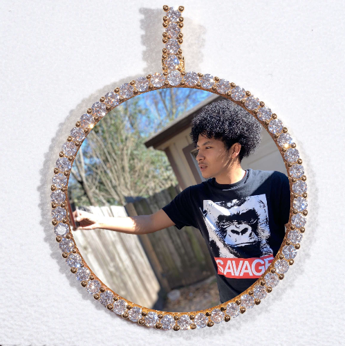 LARGE 3D CIRCLE CUSTOM PICTURE PENDANT