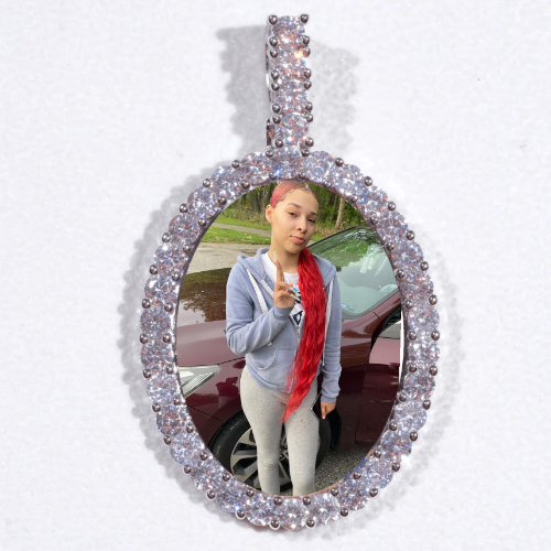 Large 3D Oval Custom Picture Pendant