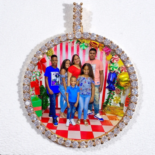 LARGE 3D CIRCLE CUSTOM PICTURE PENDANT