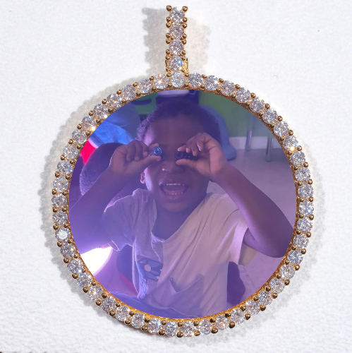 LARGE 3D CIRCLE CUSTOM PICTURE PENDANT