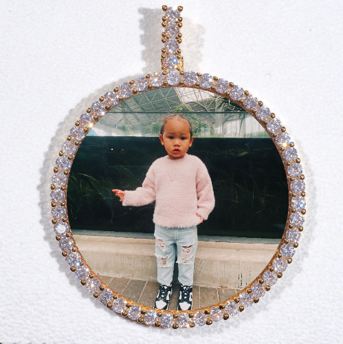 LARGE 3D CIRCLE CUSTOM PICTURE PENDANT