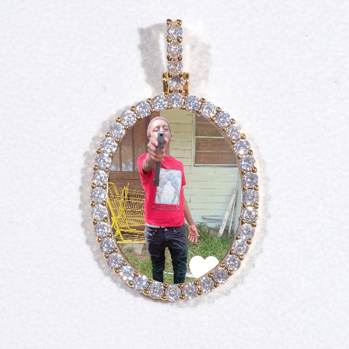 3D Oval Custom Picture Pendant