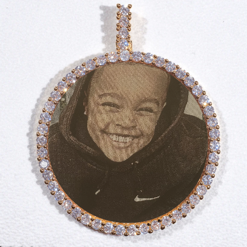 LARGE 3D CIRCLE CUSTOM PICTURE PENDANT