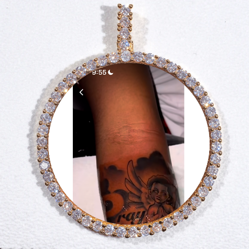 LARGE 3D CIRCLE CUSTOM PICTURE PENDANT