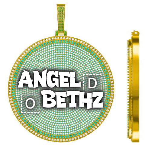 CUSTOM LETTER NECKLACE 3D BIG DISC