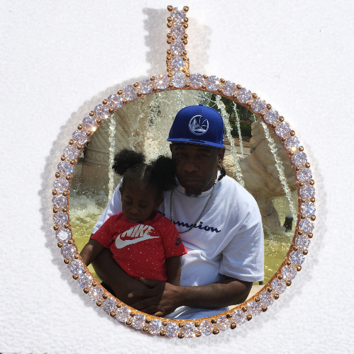 LARGE 3D CIRCLE CUSTOM PICTURE PENDANT