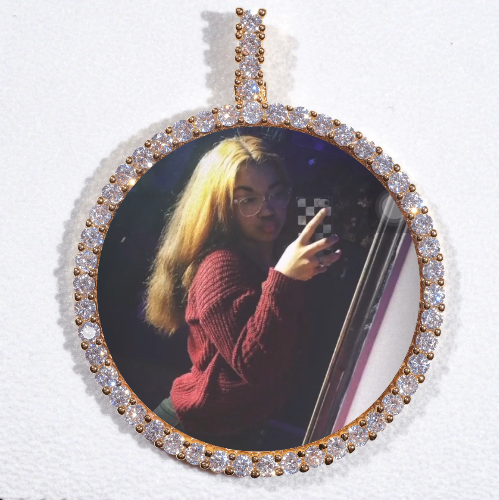 LARGE 3D CIRCLE CUSTOM PICTURE PENDANT