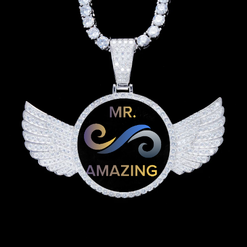 925S & VVS Moissanite 3D Wing Custom Picture Pendant