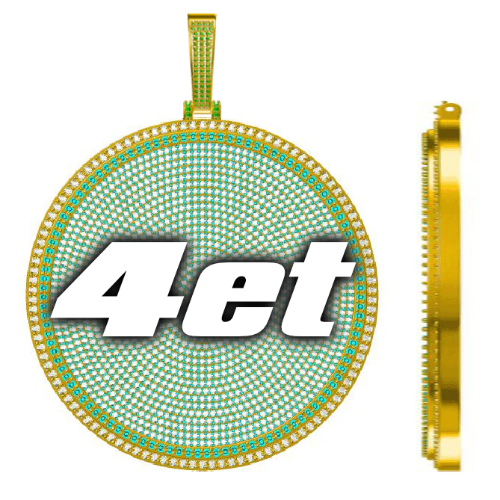 CUSTOM LETTER NECKLACE 3D BIG DISC